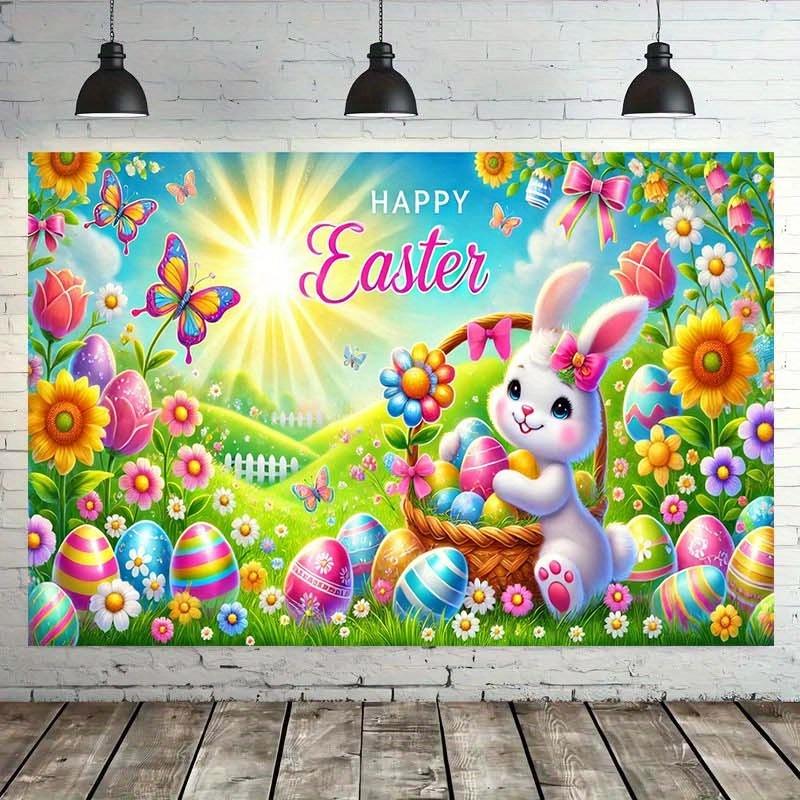 1 Easter Greeting Card Background, Suitable for Home Decoration, Parties, Studios, Homes and Gardens, Multi-functional