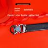 Men's Business Casual Genuine Leather Belt - Scratch-Resistant, Wear-Resistant with Letter M Buckle.