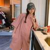 2025 Pink Short-Sleeve Summer Overalls - Women's Korean Style Slim Fit