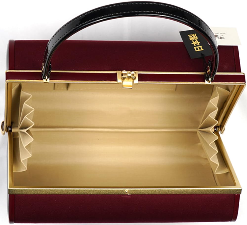 Ando Handbag with Hyakuka Lace Perfect for Entrance and with Suitable for Both Japanese and Western Burgundy JBA-3 Women's Embroidery, Weddings,