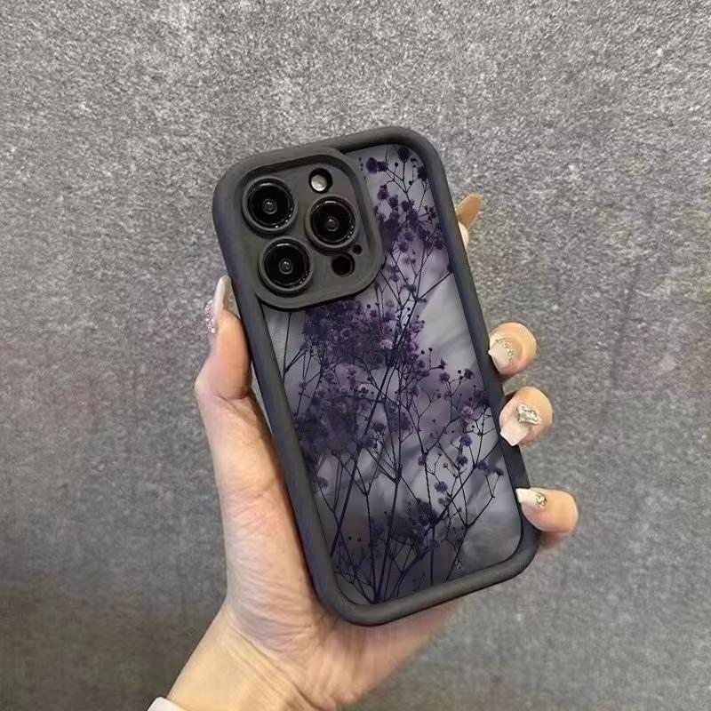 Purple Floral Phone Case For Motorola Moto Edge 70 50 Pro 60 Fusion 40 Neo G22 G24 G84 G86 G53 G14 G15 G35 G52 G60 G75 G54 Cover