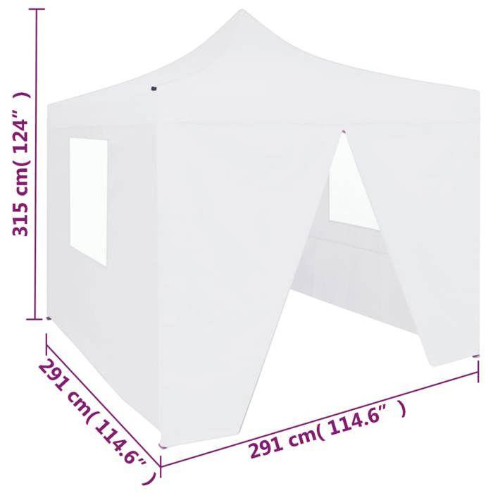 VidaXL Foldable Reception Tent with 4 Walls 3x3 M Steel White