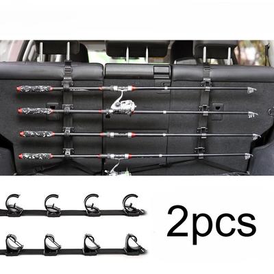2pcs 4-Position Car Seat Fishing Rod Holder - Universal Front & Rear Seat Mount  Adjustable Fishing Rod Storage Tool