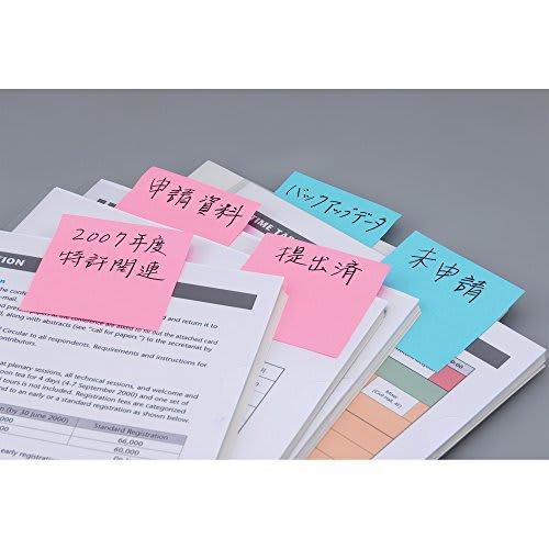 Post-it notes, strong adhesive, ruled lines, neon color, 75 x 75 mm, 90 sheets x 5 books, 630-5SSAN