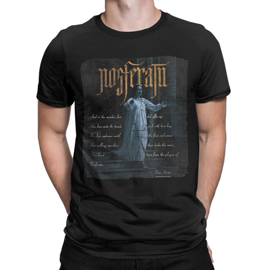 Nosferatu Horror Movie T-Shirt Men Halloween Vampire Gothic Novelty Tees Round Collar Short Sleeve T Shirt Plus Size Clothing
