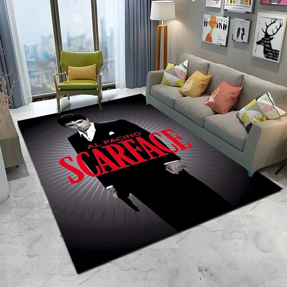 Tappeto Scarface 3D Classico Film Tony Tappeto per Casa Soggiorno Camera da Letto Divano Zerbino Decorazioni, Tappeto Area Giochi Bambini Tappetino Antiscivolo