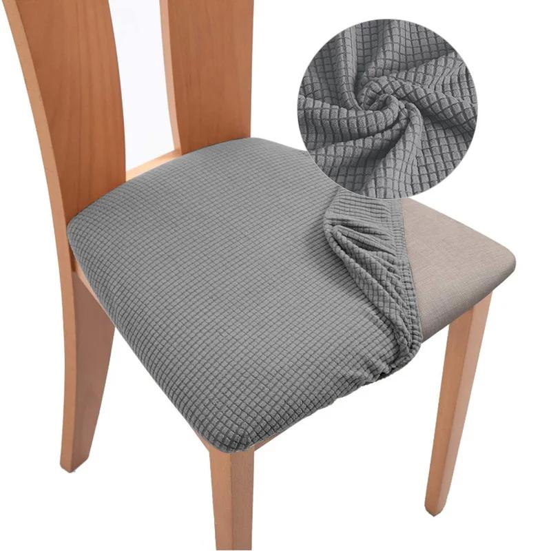 Jacquard Chair Cover For Dining Room Elastic Cushion Cover Soft Seat Cover Breathable Protective Furniture Cheap Cover For Home