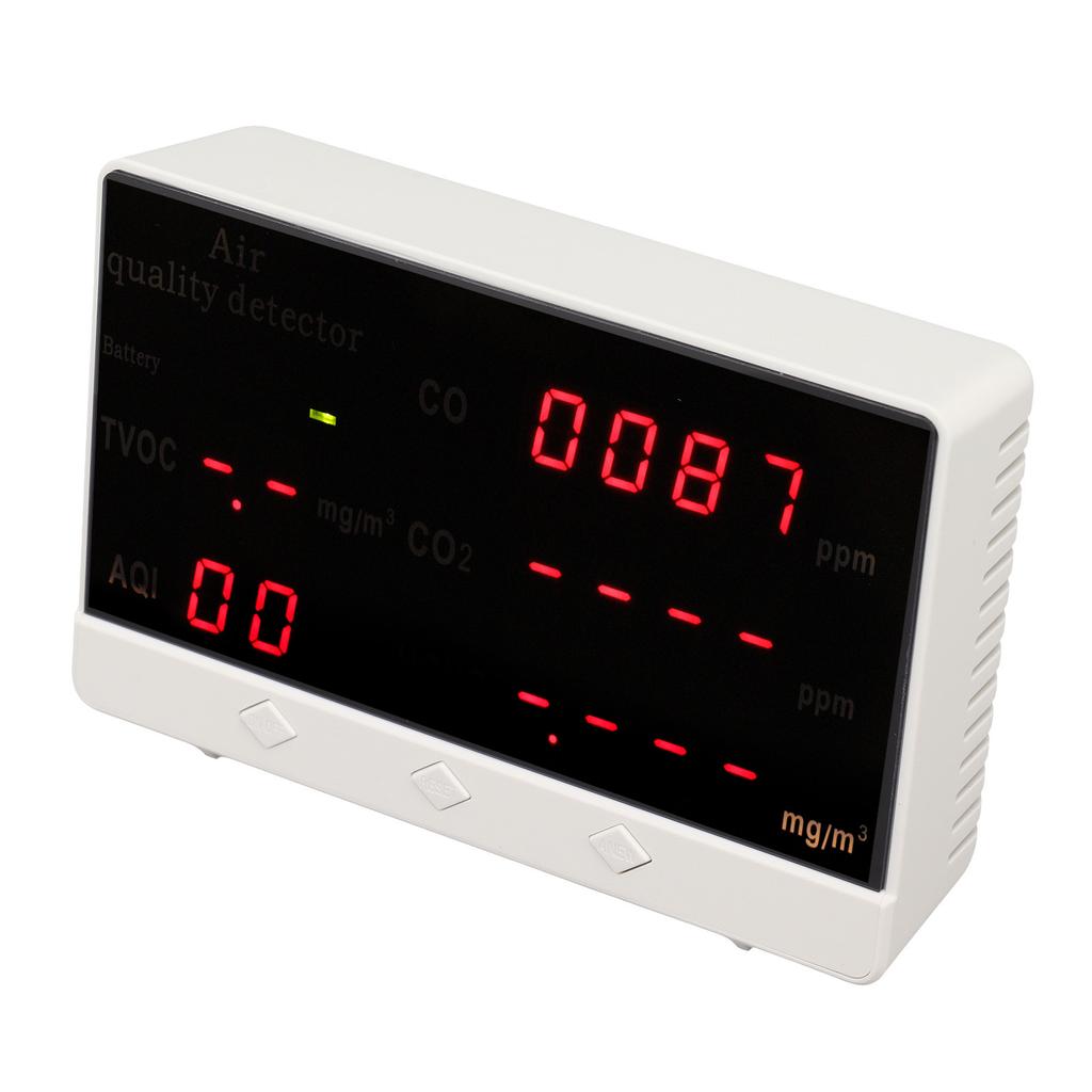 5V Air Quality Detector Full Color Large Screen Indoor Pollution Tester for CO CO2 HCHO TVOC Gas
