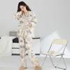 Class A antibacterial pure cotton pajamas women's autumn and winter long-sleeved trousers high-end large-size cool cotton loungewear women's suit