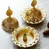 Gold Incense Burner: Vintage Openwork Metal Conical Incense Burner, Muslim Home Decor, Ramadan Gift, Tabletop Decor