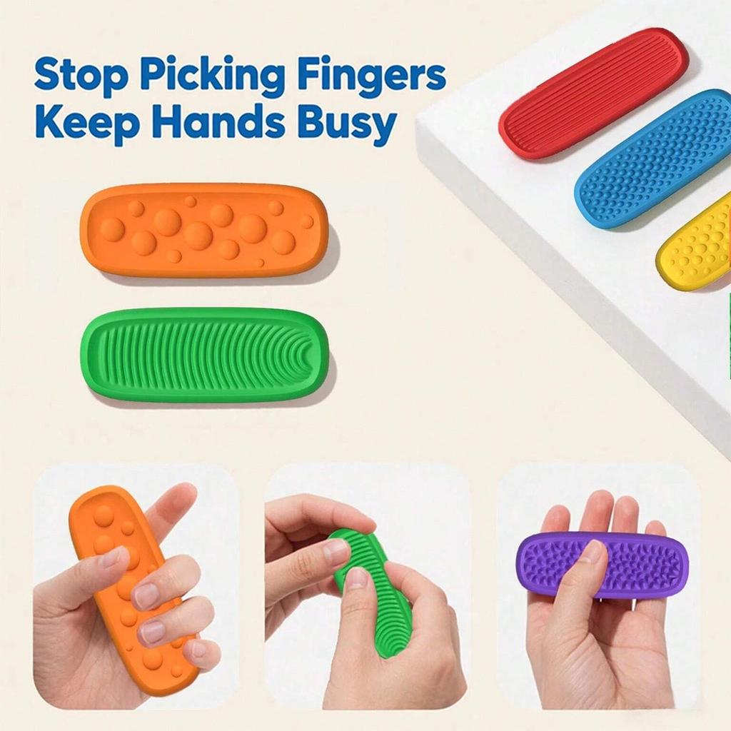 Fidget Toys Adults - 8 Pack Silicone Fidget Slider Relieve Anxiety for Classroom Travel Sensory Toys Worry Stone for Stress