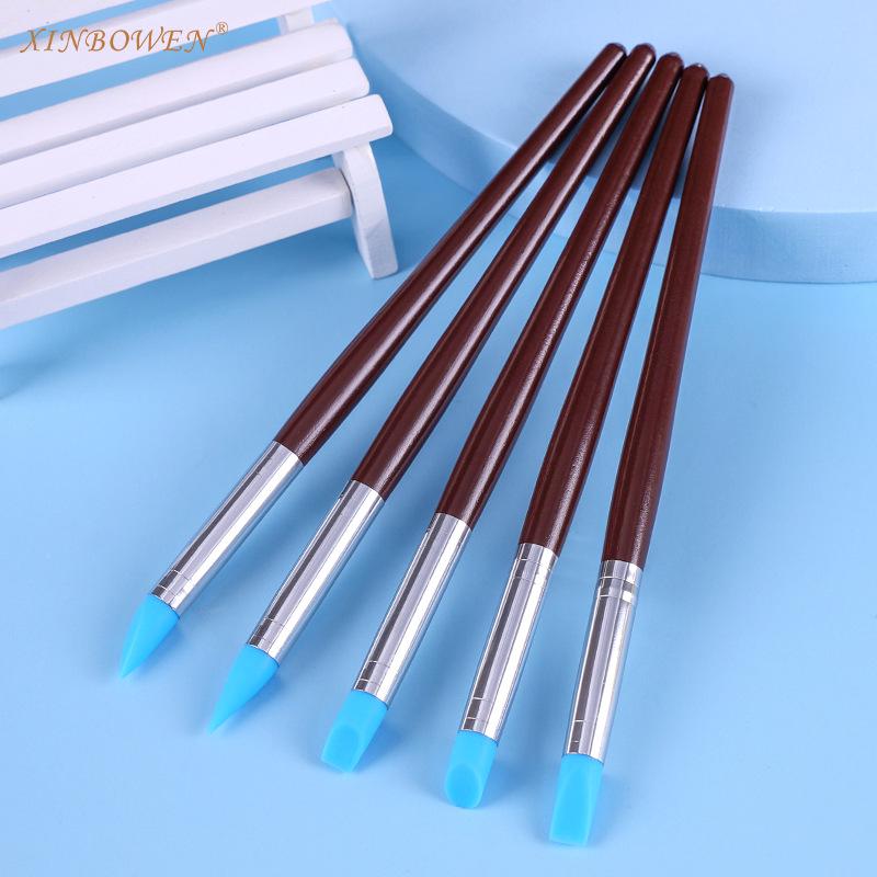 5-Piece Soft Tip Silicone Pottery Clay Tools Set for Mark and Fingerprint Removal