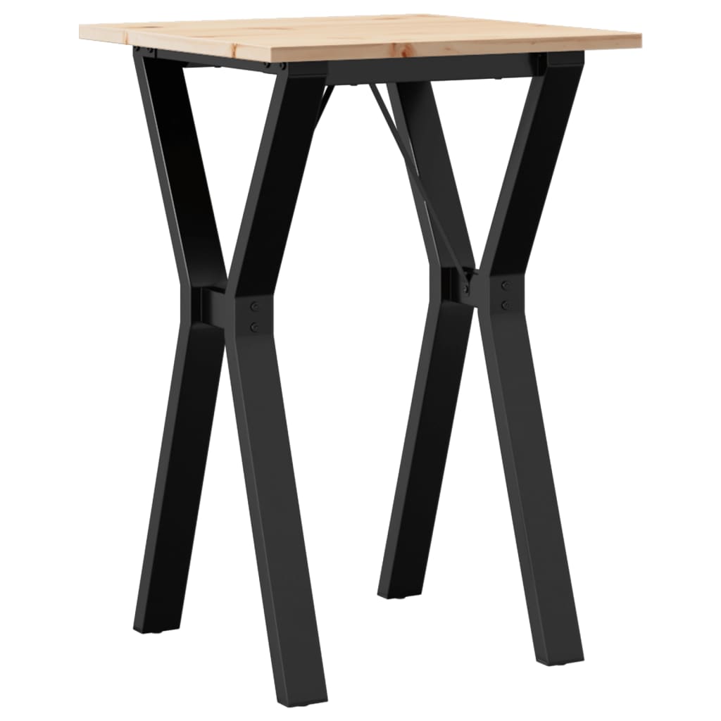 Dining Table Y Frame 50x50x75 cm Solid Pine Wood and Steel