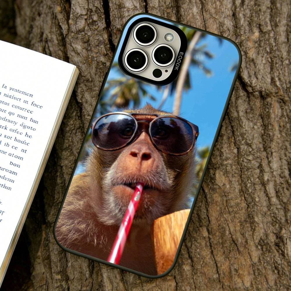 Little Monkey  Phone Case For iPhone 17,16,15,14,13,12,11 Plus,Pro Max,XS,Colorful Silver Phone Case Funda Cover