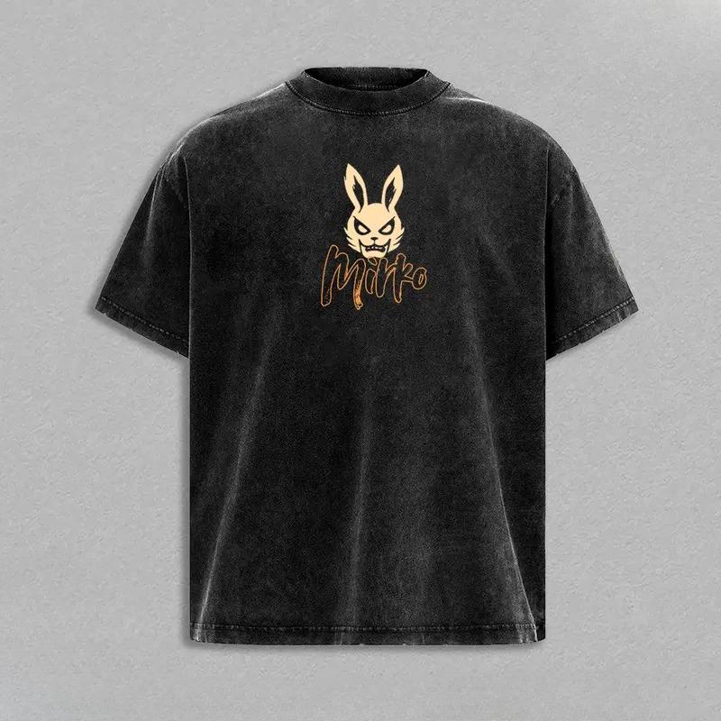 Anime My Hero Academia Mirko Graphic T Shirt Men Women Washed Cotton Tshirts Vintage Casual Clothing Harajuku Summer T-shirt