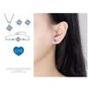 Women's Jewelry Set, Necklace Earrings Bracelet, S925 Silver Plated, Blue, 3 Pieces