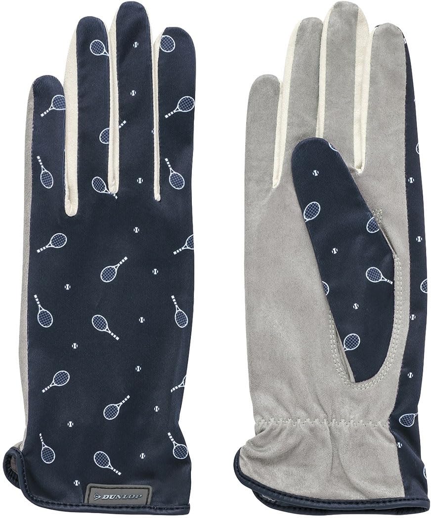 

Dunlop Tennis Gloves No Holes on Palm No Size S (Full Finger, Side, Belt) - Navy, (TGG0661W)