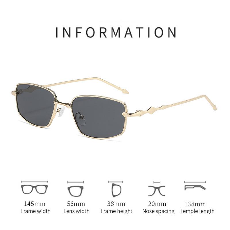 Square Irregular Trend Small Metal Frame Sunglasses Korean Version High-end Retro UV400 Anti-ultraviolet Shades Glasses