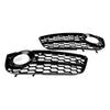 Pair Honeycomb Front Fog Lamp Cover Grille Grill Fit A5 2007-2011