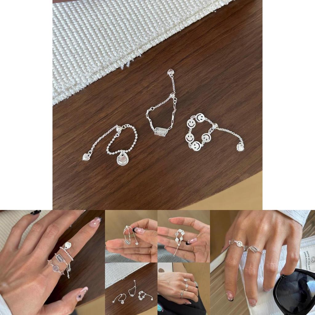 Stilvoller Koreanischer Geometrischer Verstellbarer Kupferring Für Frauen Perfekt Zum Schichten