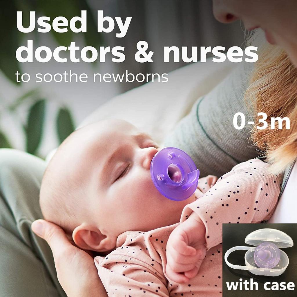 Philips pacifier case pacifier holder [Set product] + (0-3 months, purple) +