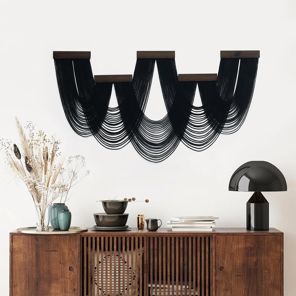 LB Macrame Wall Hanging Boho Macrame Wall Decor, Sunset Wall Art Dream Catcher Hand Woven Wall Art Boho Colorful Sun Tapestry for Bedroom Living Room