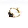 Fashion Stainless Steel Heart Shaped Rings For Women Classic Adjustable Size Gold Color Ring Wedding Party Jewelry