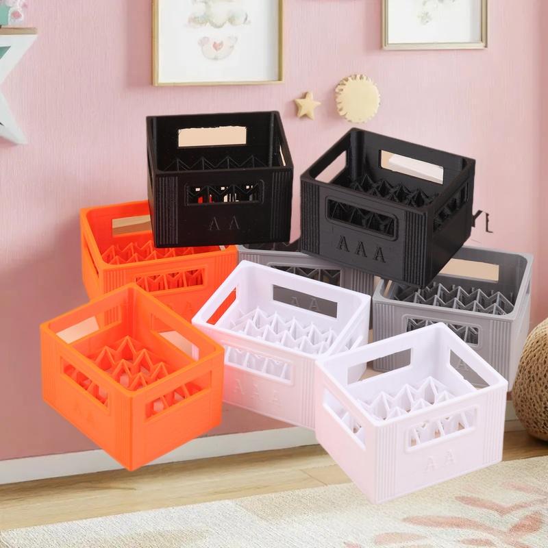 Stylish Home Decor No. 5 Aa No. 7 Aaa Battery Organizer; Sturdy 3D Printed Beer Crate Style Stackable Box