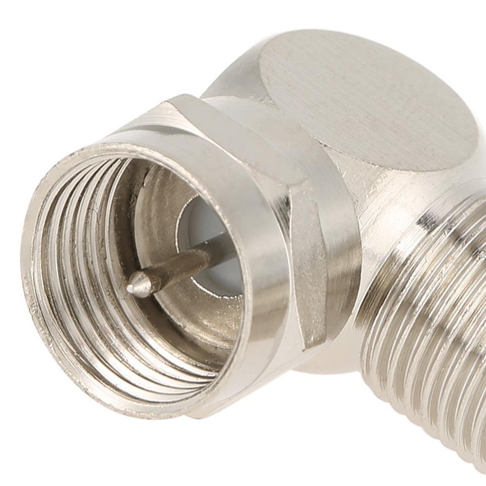 5PCS Practical Right Angle Connector 90 Degree F Type Adapter Coaxial Connector  Modem Connection