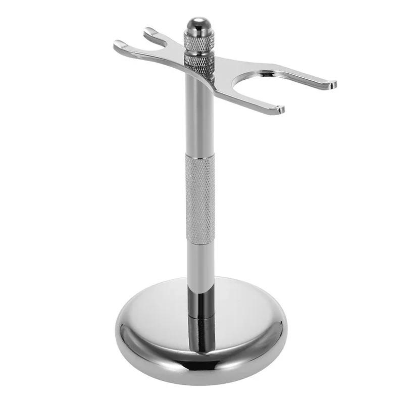 Men Razor Holder Alloy Shaving Brush Stand High Quality Men's Safety Manual Razor Rack (Not Including Shaving Razor & Brush)