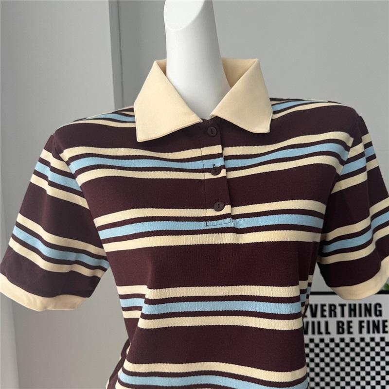 Summer American Vintage Color Block Striped Loose Short Sleeve T-Shirt For Men Casual Stylish Comfortable Tee Top