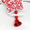Christmas Wooden Ornaments Red White Heart Bell Star Shaped Hanging Ornament with Bells for Tree Mantel Stair Rail Holiday Decor