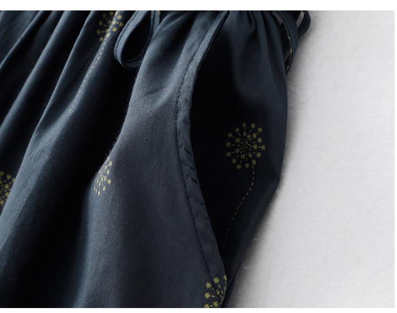 2026 Summer Women's High-End Chinese Style Cotton Linen Shirt Dress - Waist-Cinched, Slimming, Mid-Length Skirt