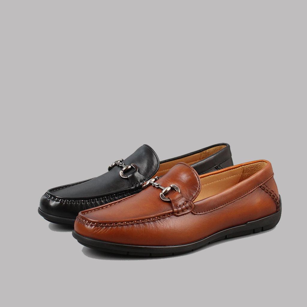 Doudou Schuhe Herrenschuhe aus echtem Leder All-Match-Sommerschuhe mit weicher Unterseite, faules Fußpaar, Business-Retro, lässig, atmungsaktive Schuhe, Halbschuhe