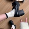 Women'S Spring Autumn  New Spicy Girl Thick Base Uniform Single Shoe Versatile Large High Heel Luck