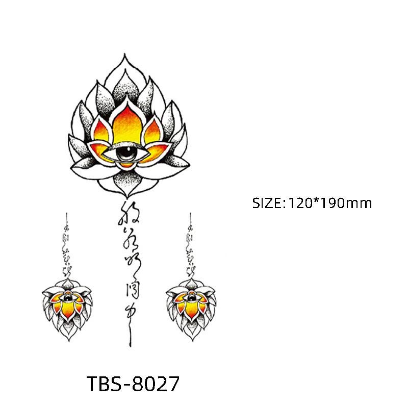 Waterproof Semi-Permanent Black & White Totem Flower Tattoo Stickers