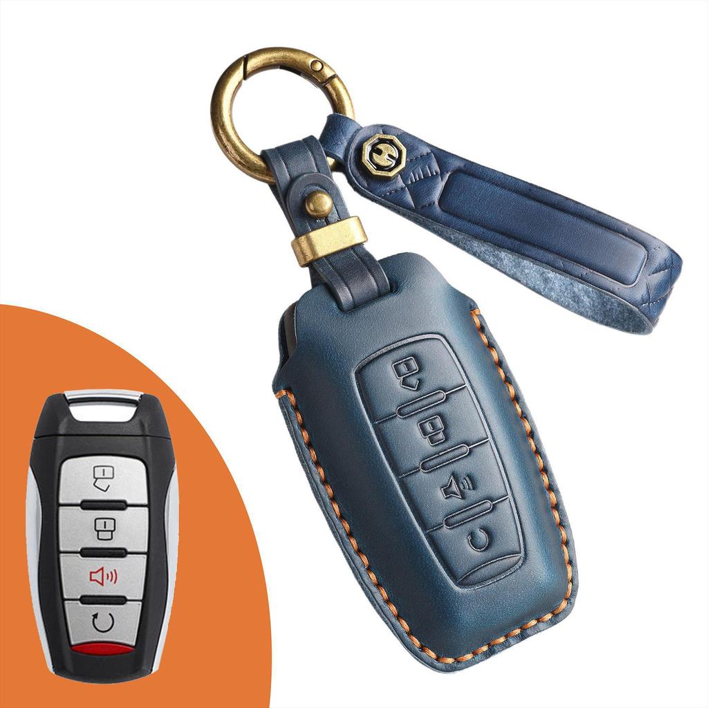 Handmade Leather Retro Key Cover for Haval H6S, H9, M6, First Love, Big Dog, Great Wall Cannon