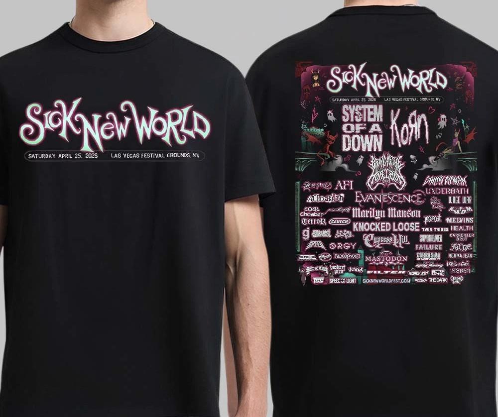 New Sick New World Festival Lineup In Shirt Unisex S-234XL shirt D2047 Unisex T-Shirt L