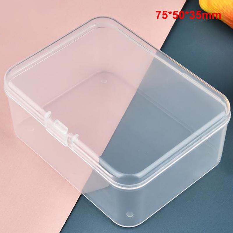 Mini Plastic Box Rectangular Transparent Packing Box Dustproof Durable Jewelry Id Card Parts Storage Box