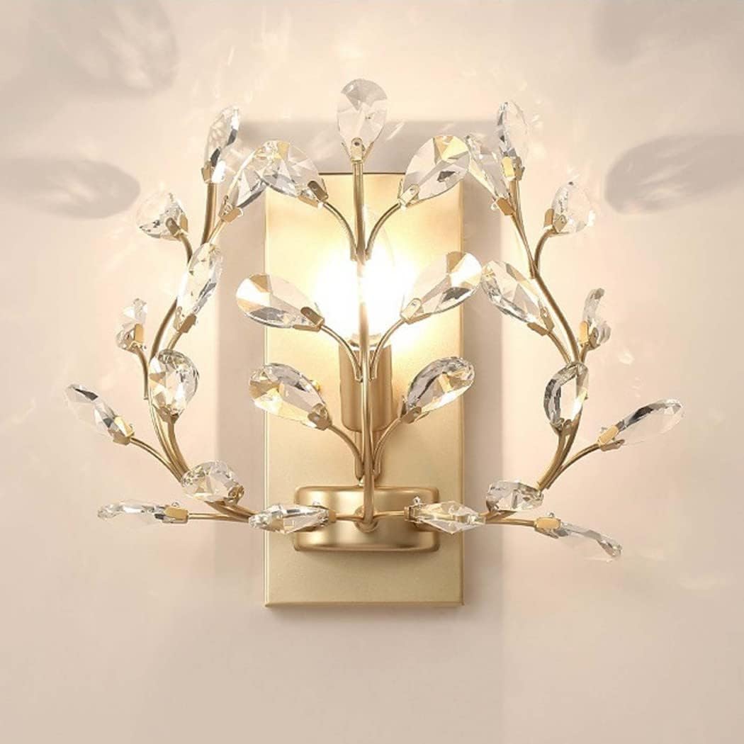 

Crystal Wall Sconce, Elegant Flower Branch Wall Sconce Lamps, Modern Minimalist Wall Decor Bedside Wall Lighting Pendant Wall Lamp Fixture for