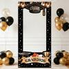 Black Gold Graduation Backdrop 2026 Banners With Star And Balloons Motifs Background For Photo Decorations 60X120CM
