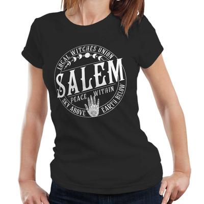 T-shirt Strega Sorelle Sanderson Semi Aderente Donna Halloween Salem Streghe Locali