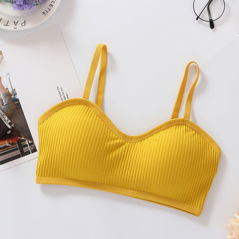 Ribbed Cotton Camisole Wrap with Anti-Exposure Bandeau - Sexy French-Style Women's Lingerie Vest Bra