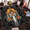 "Retro Tiger Eye Design Carpet with Sword and Floral Patterns" Suitable for use as an anti-slip for living room bedroom sofas