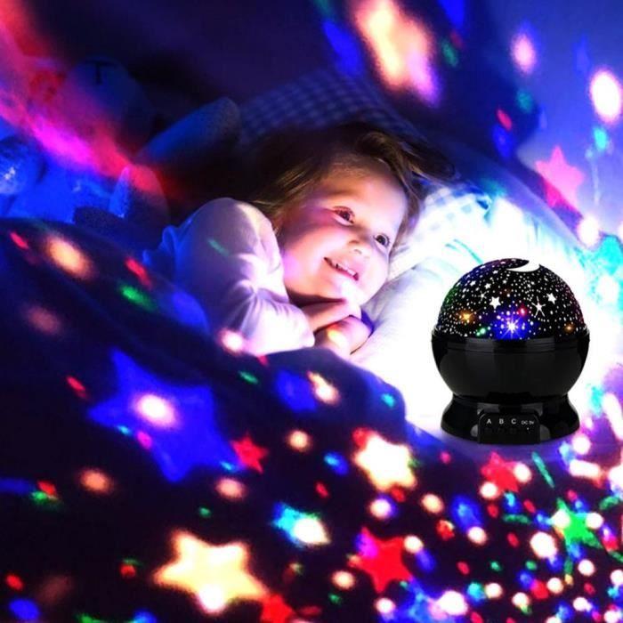 Veilleuse Etoile Projection - Lampe Projecteur Ciel &amp; Etoile pour Enfant 360°Rotation -Lampe de Chevet pour garçon ou fille