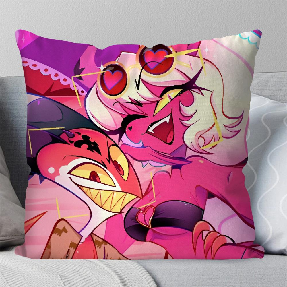 Animation H-Helluva B-Boss Pillow Case Square Pillow Bedroom Sofa Leisure Comfort Cushion Car Living Room Home Decoration 40X40