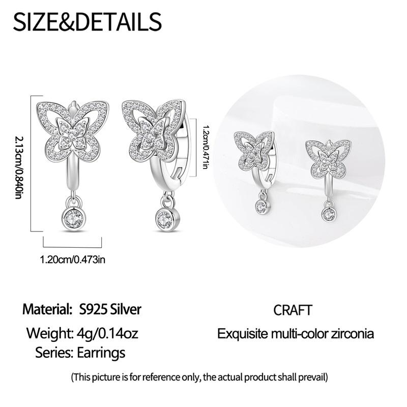 Snowflake Zircon Earrings Star Petal 925 Sterling Silver Women Zircon Ear Studs Sparkling Pave Hoop Earring Jewelry Gift