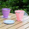 180Ml Portable Silicone Folding Water Cup Heat Resistant Foldable Mug With Lid For Outdoor Travel Drinking