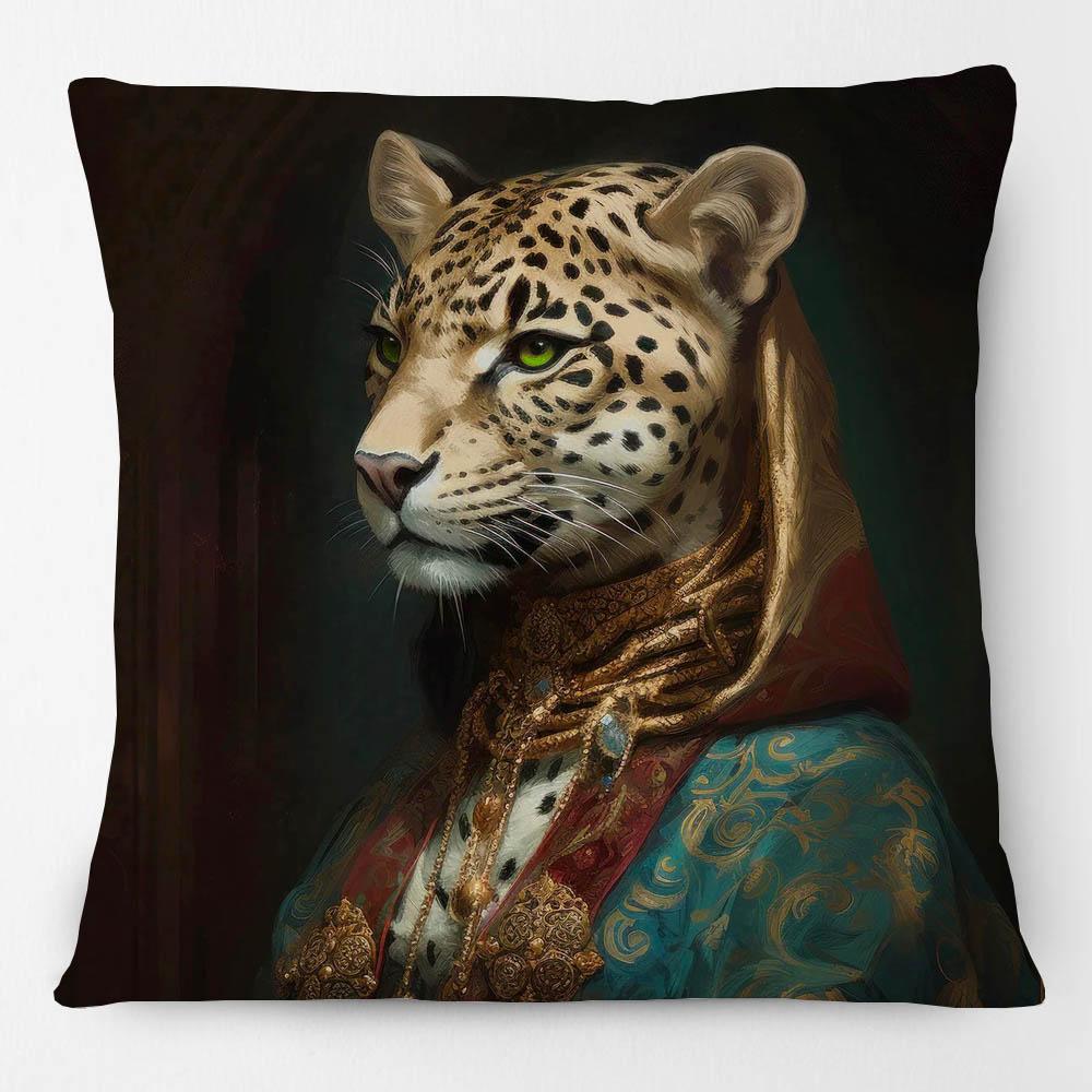 European Vintage Rabbit Stag Giraffe Lion Zebra Funny Animals Portrait Poster Cushion Covers Sofa Pillowcase