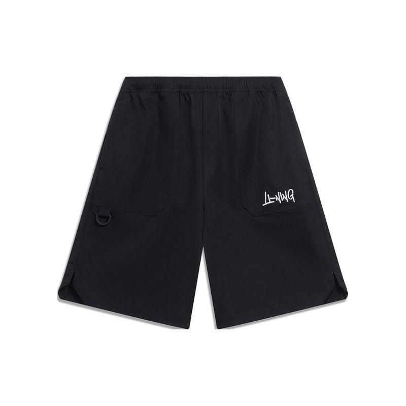 

Li Ning Sports Lifestyle Series Fashion Series Letter Elastic Woven Casual Shorts Men Shorts Black AKSU687-1 S